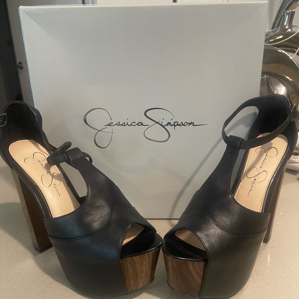 Jessica Simpson Black and Brown Platform Shoes- Brand New- Never Worn